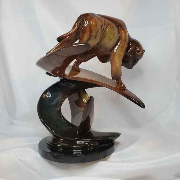 2005 Imago Buffalo Run Gold Ceramic Sculpture signed Stephen Herrero *READ* - Picture 2 of 16